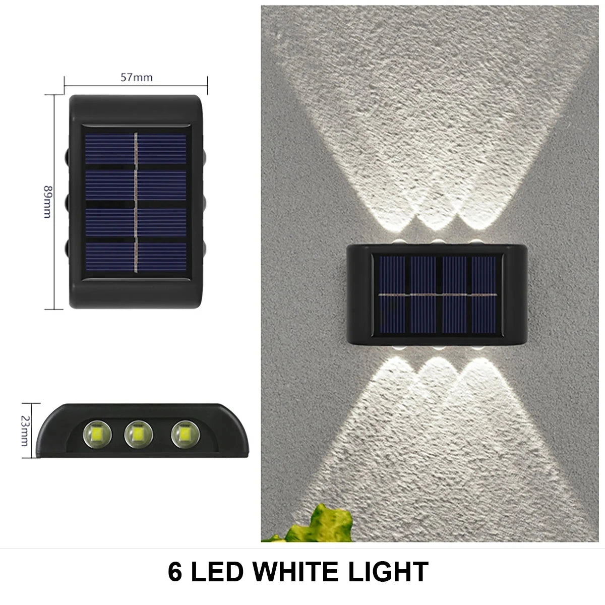 4/6/8/10LEDs Solar Wall Lamp Yard Street Decor Light Outdoor Waterproof Up and Down Luminous Lighting Garden Landscape Lamp